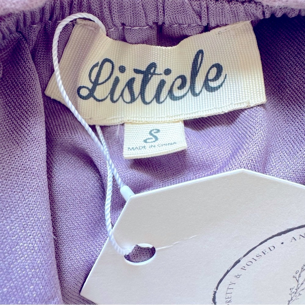 Listicle Lavender Purple Ruched Ruffled Maxi Sundress Size Small NWT - Picture 3 of 6